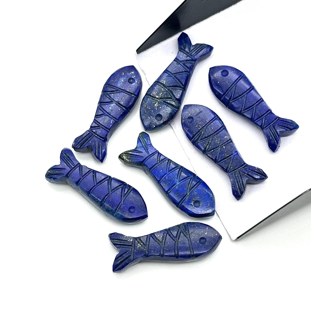Lapis Lazuli Fish Beads: AAA Blue Briolettes, Carved Gemstone Charms