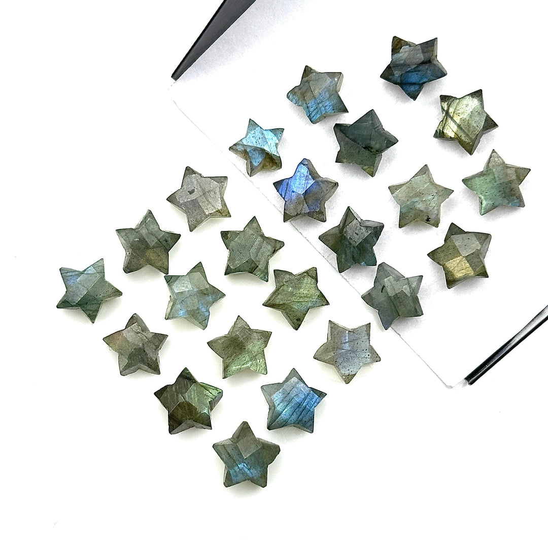 AAA Flashy Labradorite Star Shape Briolette's, Natural Labradorite Star Gemstone Beads, Faceted Labradorite Star Beads, Mini Charms 8 MM