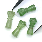 Load image into Gallery viewer, Natural Green Aventurine Hand Shape Carving, Aventurine Punch Shape Stone, 27 MM Loose Hand Fist Charm For Jewelry Making, Hamsa Charms