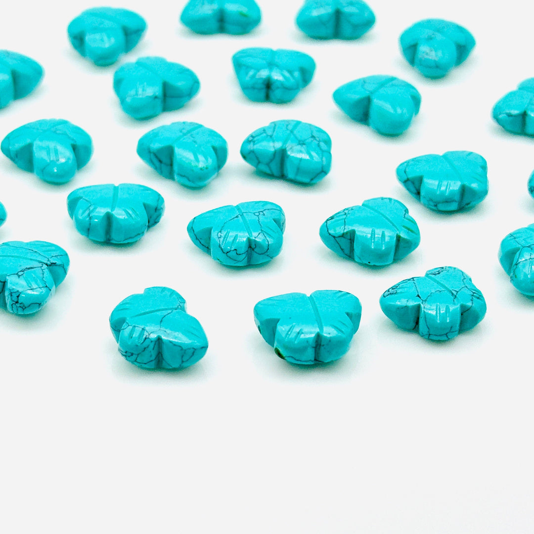Amazing Blue Turquoise Butterfly Carving, Hand Carved Butterfly Shape Gemstone, 10X13 MM, Butterfly Loose Beads, Turquoise Carved Butterfly
