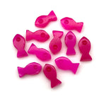 Load image into Gallery viewer, Dazzling Hot Pink Chalcedony Fish Charm Beads, Fancy Fish Shape Carved Gemstone, 7X14 MM Pink Loose Gemstone Fishes For Jewelry Making,