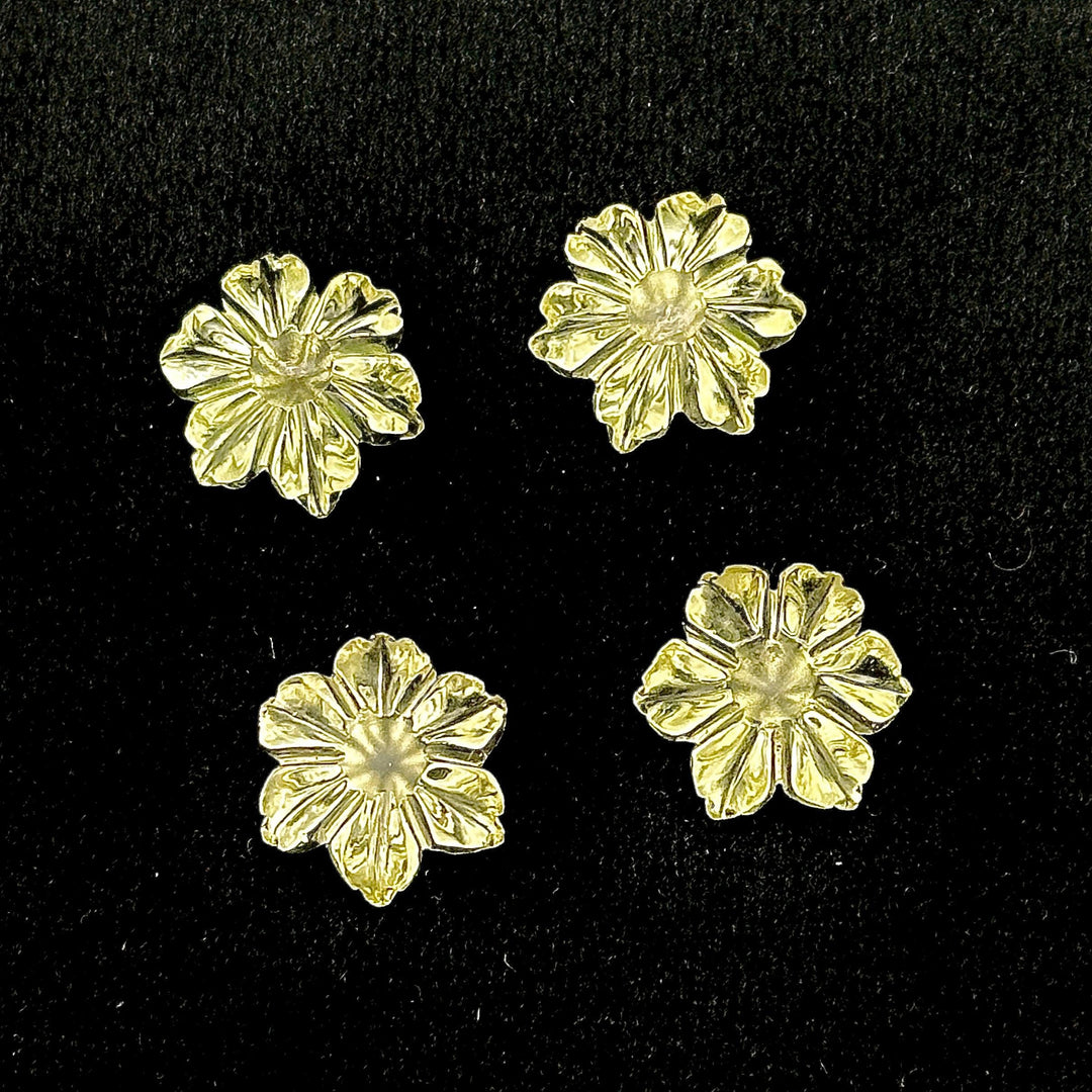 Natural Lemon Quartz Flower Shape Gemstone, AAA Natural Lemon Quartz Flower Carving Stone, Hand Carved Mini Flower Charm for Jewelry, 12 MM