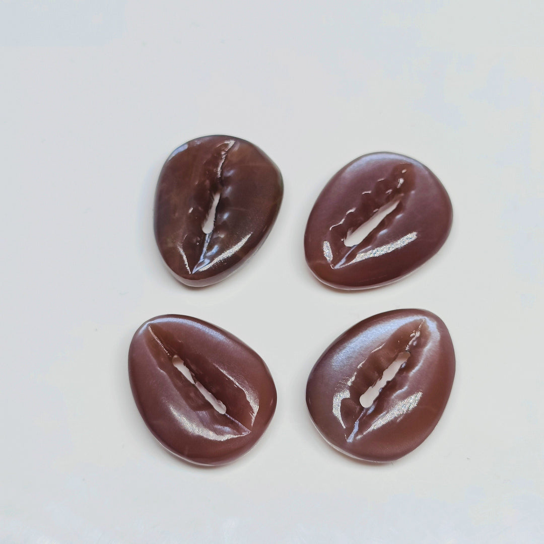 Natural Chocolate Moonstone Kaudi Shells Carving, Brown Moonstone Sea Shell Gemstone Beads, 20X16 mm Conch Shell Shape, Jewelry Making Charm