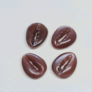 Natural Chocolate Moonstone Kaudi Shells Carving, Brown Moonstone Sea Shell Gemstone Beads, 20X16 mm Conch Shell Shape, Jewelry Making Charm