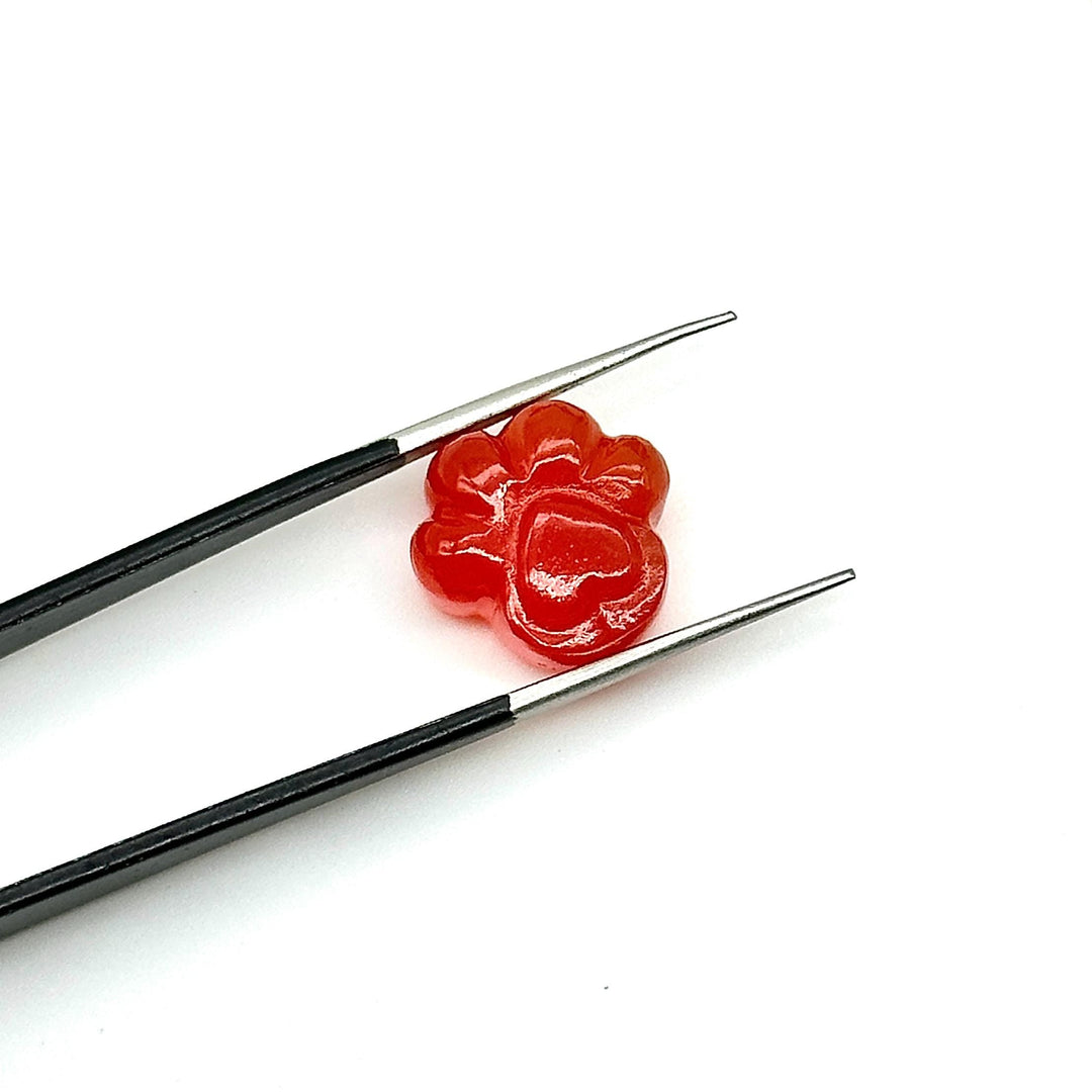 Super Cute Natural Carnelian Dog Paw Carving, AAA+ Quality Gemstone Paw Carving, 13 MM Little Paw Charm, Gift For Dog Lover, God Owner Gifts