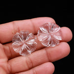 Load image into Gallery viewer, Crystal Quartz Flower Shape Carving, Clear Crystal Flower Shape Gemstone Beads, Flower Charms, 25 MM Reiki Healing Crystal Gifts