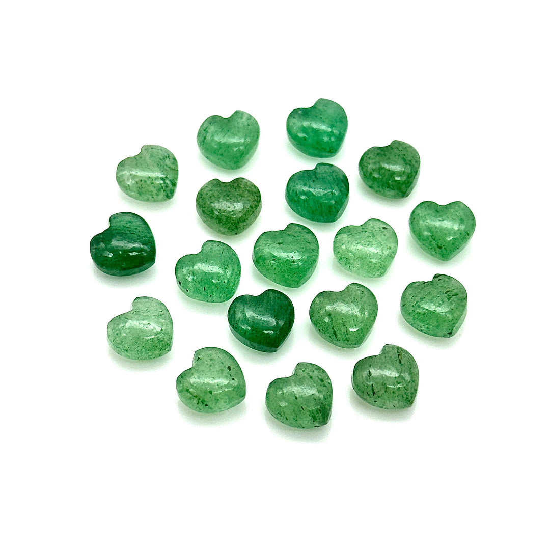 Smooth Green Strawberry Quartz Heart Shape Beads, AAA Green Quartz Heart Shape Briolette's, Hand Carved Gemstones, Jewelry Making Beads 8 MM