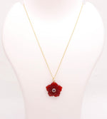 Load image into Gallery viewer, Red Agate Carved Flower Pendant, Red Agate Fancy Floral Necklace for Women's, Wedding Gift for Her, Reiki Jewelry Crystal