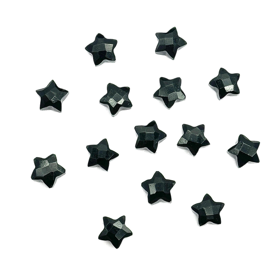 AAA Black Onyx Star Shape Briolette's, Natural Black Onyx Faceted Carved Star Shape Beads, Loose Star Gemstone, Star Carvings 8 MM