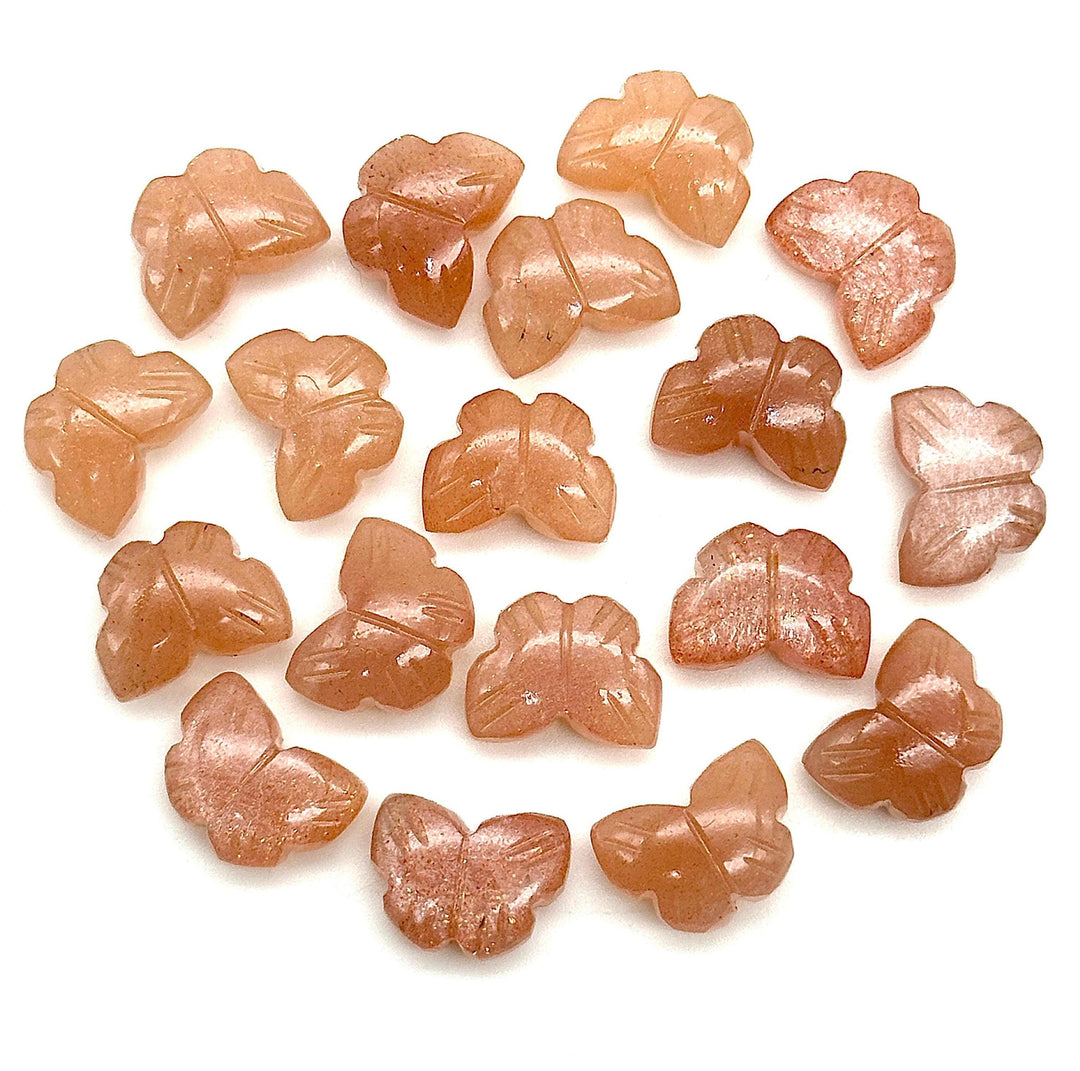 Natural Peach Moonstone Butterfly Shape Beads, Moonstone Hand Carved Butterfly Briolettes, Gemstone Carvings, 13 MM, Loose Butterfly Charms
