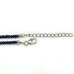Load image into Gallery viewer, Natural Blue Sapphire Necklace, Blue Sapphire Beaded Necklace, 3 MM Blue Gemstone Necklace, Sterling Silver Handmade Jewelry, Gift for her