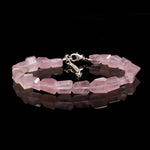 Load image into Gallery viewer, Natural Rose Quartz Faceted Tumble Beads Bracelet, Pink Quartz Nuggets Shape Beads Bracelet, Jewelry Gifts, Fancy Jewelry for Girls, 8 MM