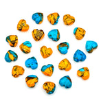 Load image into Gallery viewer, Beautiful Oyster Copper Turquoise Heart Shape Beads, Faceted Orange Turquoise Hearts, Carved Gemstones, 8 MM Jewelry Making Heart Charms