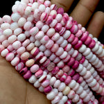 Load image into Gallery viewer, White &amp; Pink Opal Smooth Rondelle Beads, Shaded Opal Beads for Jewelry Making, Wholesale Loose Opal Beads, 8 MM Pastel Opal for Craft Making