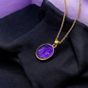 Dainty Natural Amethyst Face Pendant, AAA Purple Amethyst Carved Face Shape Necklace For Her, 18 mm Face, Gift For Her, February Birthstone