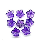 2,3,4,5,100% Natural amethyst Flower Shape Carved Gemstone, Flower Shape Carving, Carved Gemstone For Jewlery 14mm