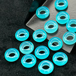 Load image into Gallery viewer, Aqua Chalcedony Donut Shape Gemstones, Aqua Chalcedony Donut Carving, Healing Gemstone Beads, 12 mm Smooth Donut Beads, Gemstone Rings