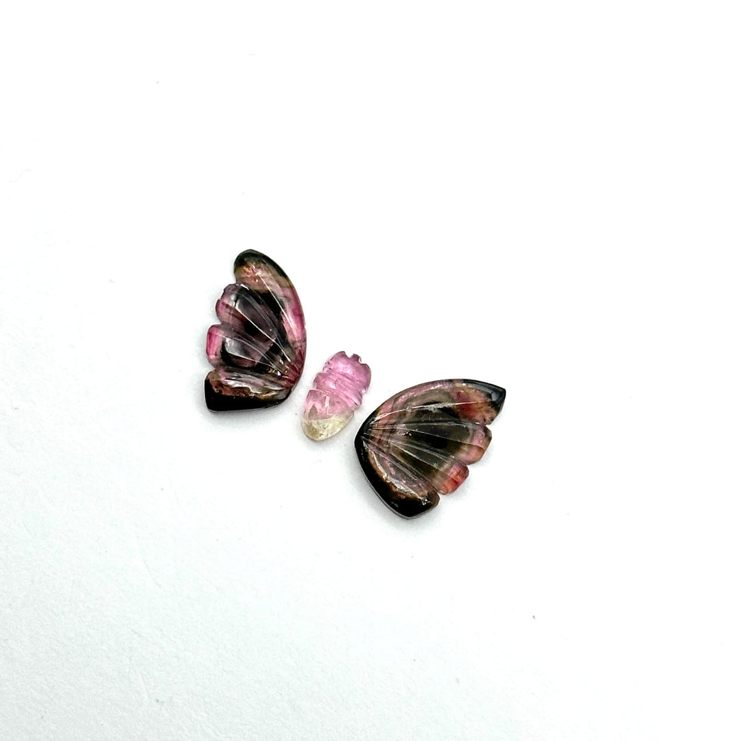 natural tourmaline Butterfly Shape Carving, Hand carved tourmaline Butterfly loose carving, carved butterfly  jewelry Making 23x11mm.