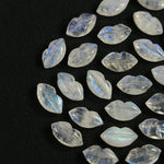 Load image into Gallery viewer, Shinning Rainbow Moonstone Carved Lips Shape Beads, Blue Flashy Lips Shape Gemstone Beads, Lips Briolette's 14X8 mm, Lips Shape Charm Beads