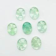 1,2,3,4,5Pcs Natural fluoride oval face Shape Carving,Hand carved fancy face shape Gemstone, fluoride carved Gemstone jewelry Making,18X14mm