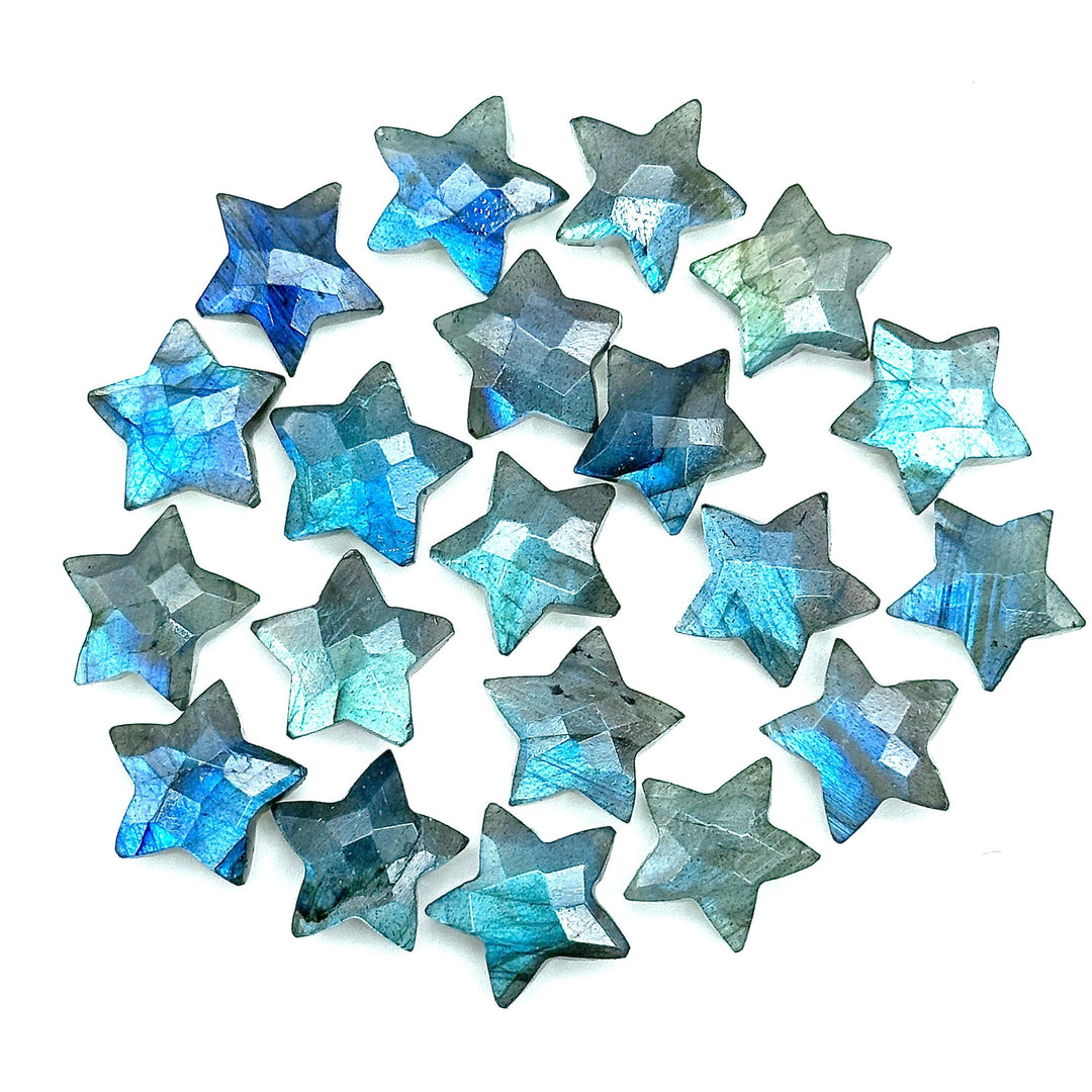 High Flashy Labradorite Star Shape Briolettes, Natural Labradorite Star Gemstone for Jewelry Making, Faceted Labradorite Star Charms, 15 MM