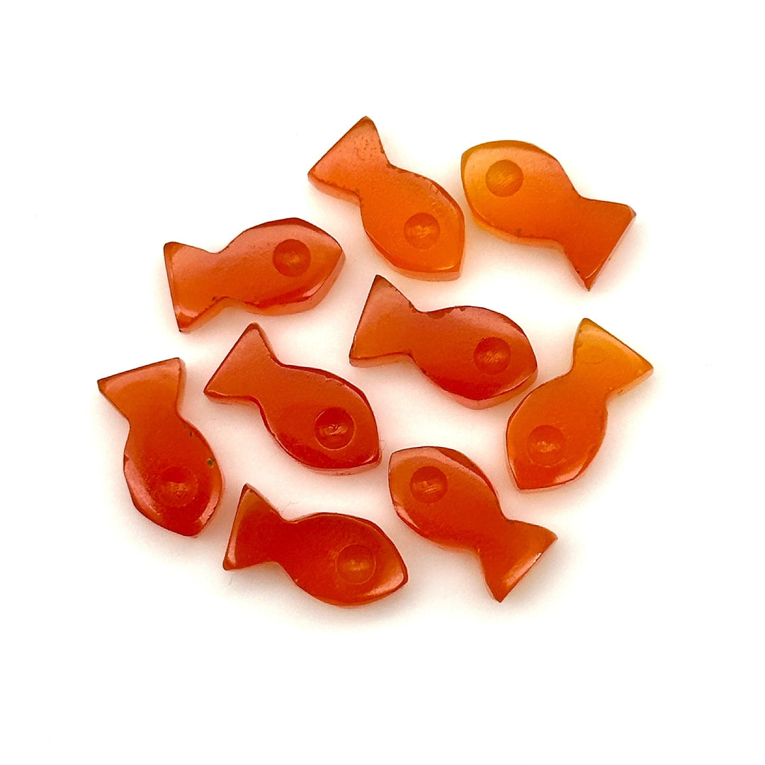 Natural Carnelian Fish Charm Beads, Fancy Fish Shape Carved Gemstone, 7X14 MM Loose Gemstone Fishes For Jewelry Making, Fish DIY Beads