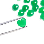 Load image into Gallery viewer, Green Onyx Heart Shape Beads, Natural Green Onyx Heart Shape Charms, Mini Plain Heart Briolette's for Jewelry Making, 10 MM Green Charms