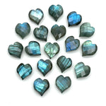 Load image into Gallery viewer, Flashy Labradorite Heart Shape Beads, Natural Labradorite Hand Carved Heart Charms for Jewelry Making, Faceted Heart Shape Briolette's 13 MM