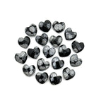 Load image into Gallery viewer, Snowflake Obsidian Heart Shape Briolette's, Faceted Heart Shape Beads, Jewelry and Craft Wholesale Beads 8 MM, Hand Carved Gemstones