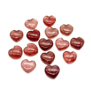 AAA Pink Strawberry Heart Shape Briolette's, Natural Pink Strawberry Smooth Heart Shape Bead, AAA Hand Carved Charm for Jewelry Making 12 MM