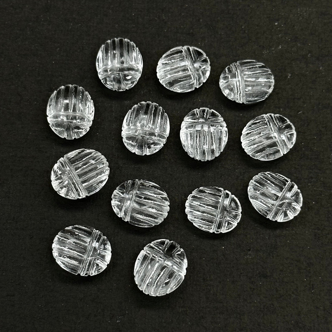 Crytal Quartz Scarab Shape Gemstone Beads, Crystal Quartz Beetle Face Carving Beads, Animal Carvings, Gemstone Charm Beads, 10X12 MM