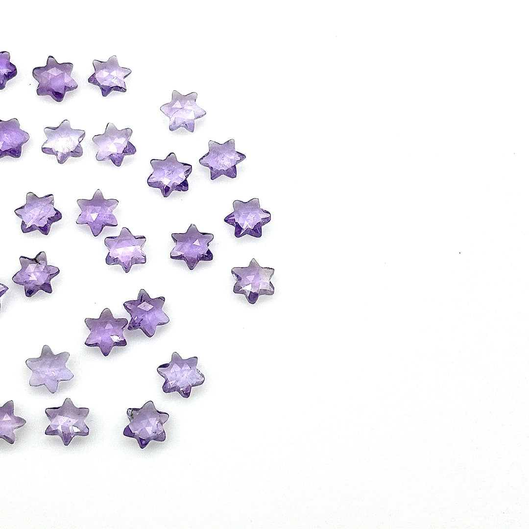 Tiny Natural Pink Amethyst Stars, Pink Amethyst Star Shape Beads, 6 MM Star Shape Gemstone for Jewlery & Cafts, 6 Sides Carving Star Beads