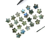 Load image into Gallery viewer, AAA Flashy Labradorite Star Shape Briolette's, Natural Labradorite Star Gemstone Beads, Faceted Labradorite Star Beads, Mini Charms 8 MM