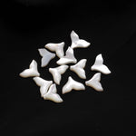 Load image into Gallery viewer, AAA Mother of Pearl Dolphin Tale Carving, White Pearl Dolphin Tale Shape Beads, Top Side Drill Fish Charms for Jewelry Making, 12 MM, 1 PC
