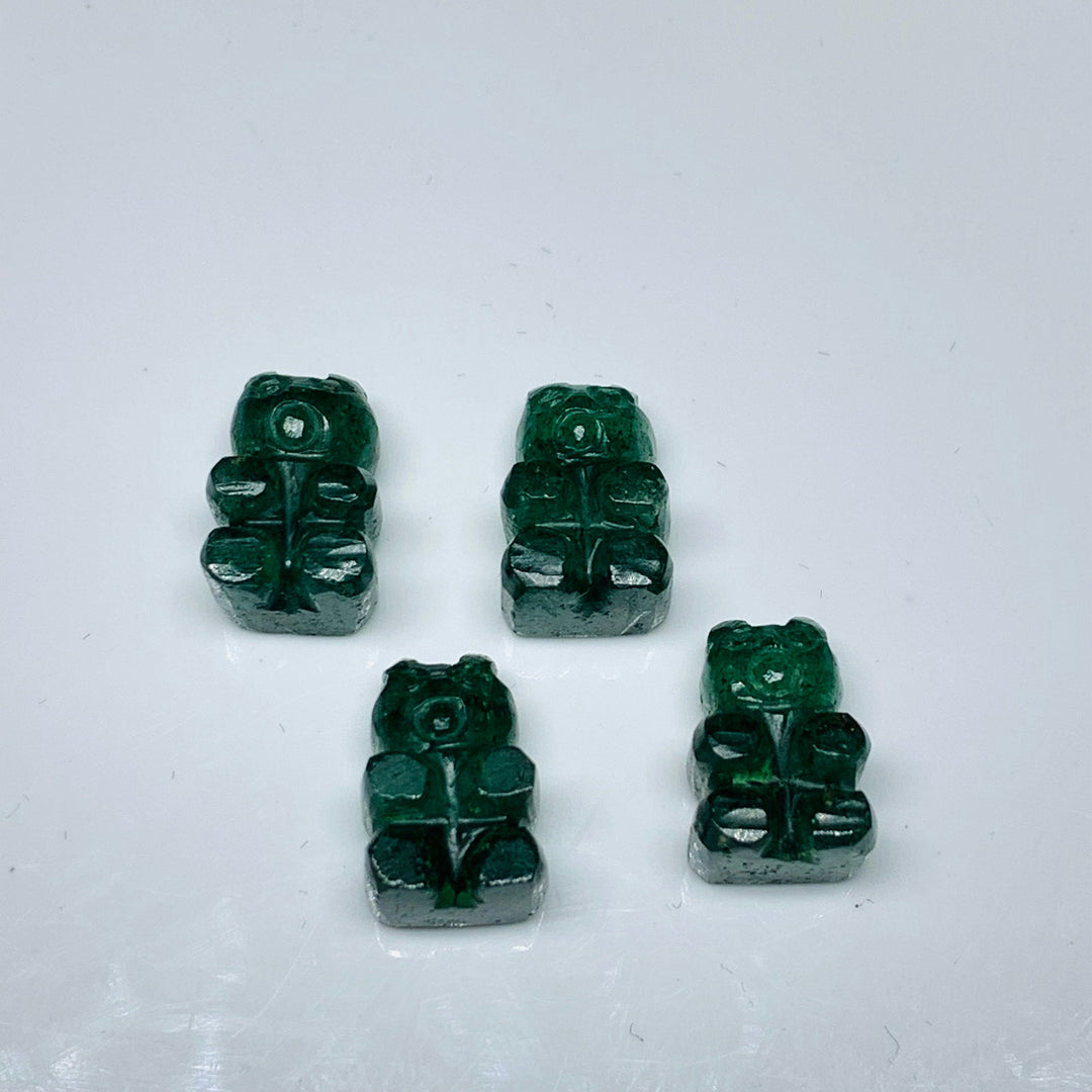 2,3,4,5 Pcs Natural Green Strawberry Hand Carved Teddy Shape, Teddy Shape Gemstone For Jewellery, Teddy Shape Gemstone, 12X8 mm
