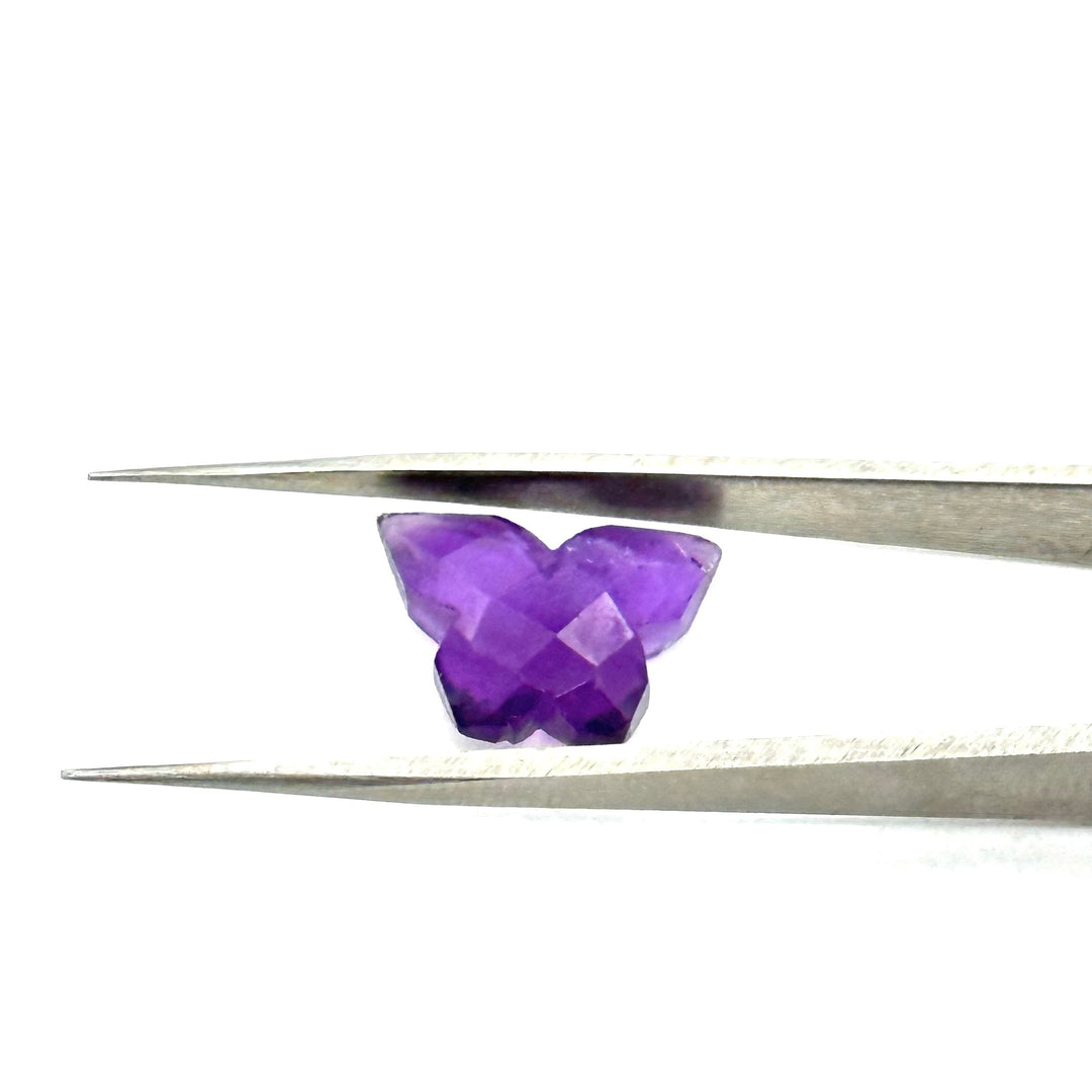 Natural Purple Amethyst Butterfly Shape Beads, Amethyst Hand Carved Faceted Loose Gemstone ,Jewelry Making Briolette's, Wholesale Charms14mm
