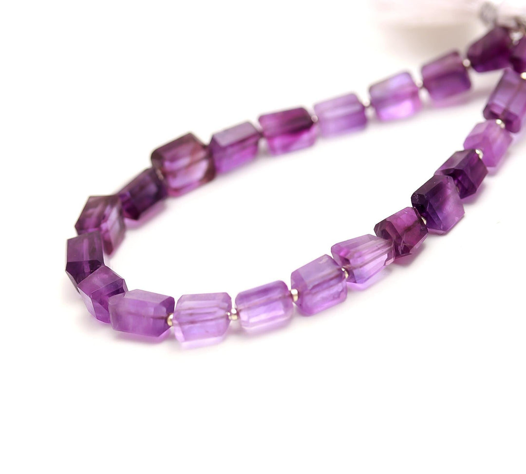Natural Amethyst Faceted Tumble Beads, 8 MM Purple Amethyst Nuggets Shape Beads, 8" Strand Fancy Jewelry Making Beads Loose Purple Beads