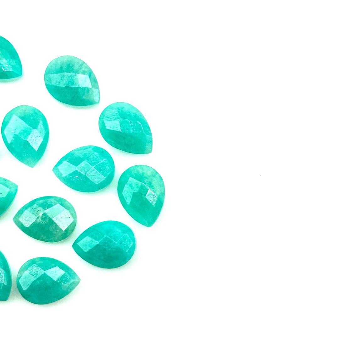 Amazing Amazonite Pear Shape Beads, AAA+ Quality Faceted Teardrop Bead, 9X12 MM Briolette Beads, Matched Pairs, Jewelry Making Beads
