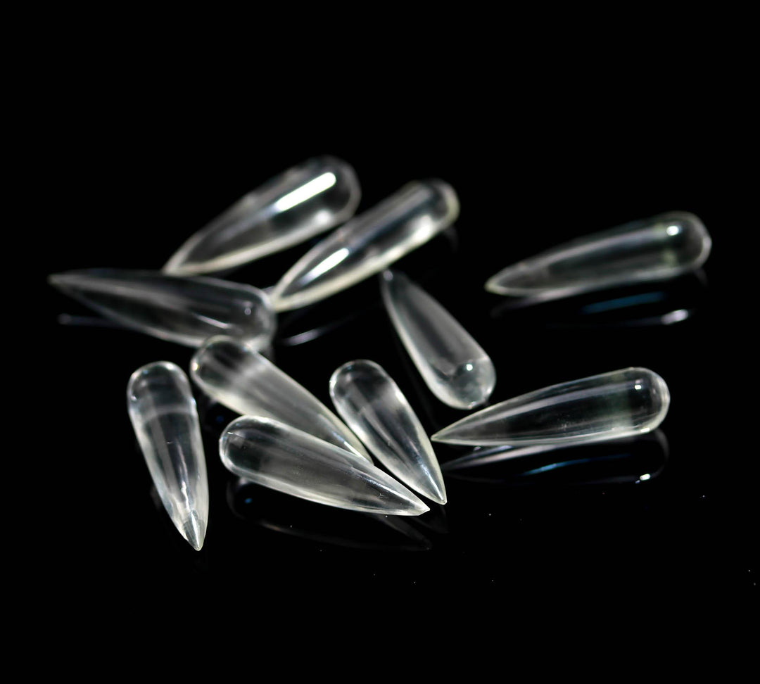 Crystal Quartz Long Drop Shape Briolette's, Smooth Teardrop Beads 7X28, MM Clear Drops for Earring Making, Loose Drops on Wholesale