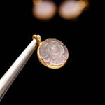 Load image into Gallery viewer, Natural Rose Quartz Flower Pendant Round shape 16mm , 925 Sterling Silver Gold Plated charms for Jewelry