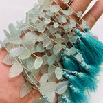 Load image into Gallery viewer, 10 pcs Natural Aquamarine Leaf Shape Carved Gemstone Beads, Leaf Shape Carved Gemstone, Gemstone Beads For Jewellery 10pcs beads strand