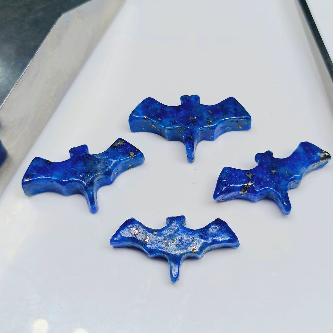 2,3,4,5 Pcs Natural Lapis Lazuli Hand Carved Bat Shape, Bat Shape Gemstone For Jewellery, Bat Shape Gemstone, 20X10 mm