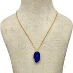 Load image into Gallery viewer, Amazing Lapis Lazuli Hamsa Necklace, Blue Lapis Gemstone Hamsa Necklace For Gift, Reiki Healing Jewelry, Blue Charm Necklace For Her 25 MM