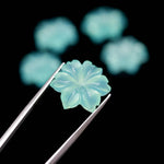 Load image into Gallery viewer, Amazing Aqua Chalcedony Flower Shape Gemstone, Flower Shape Carving, Hand Carved Flower, 18 MM, Floral Carved Beads for Jewelry