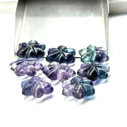 2,3,4,5 pcs 100% Natural fluoride Flower Shape Carved Gemstone, Flower Shape Carving, Carved Gemstone For Jewlery 15mm