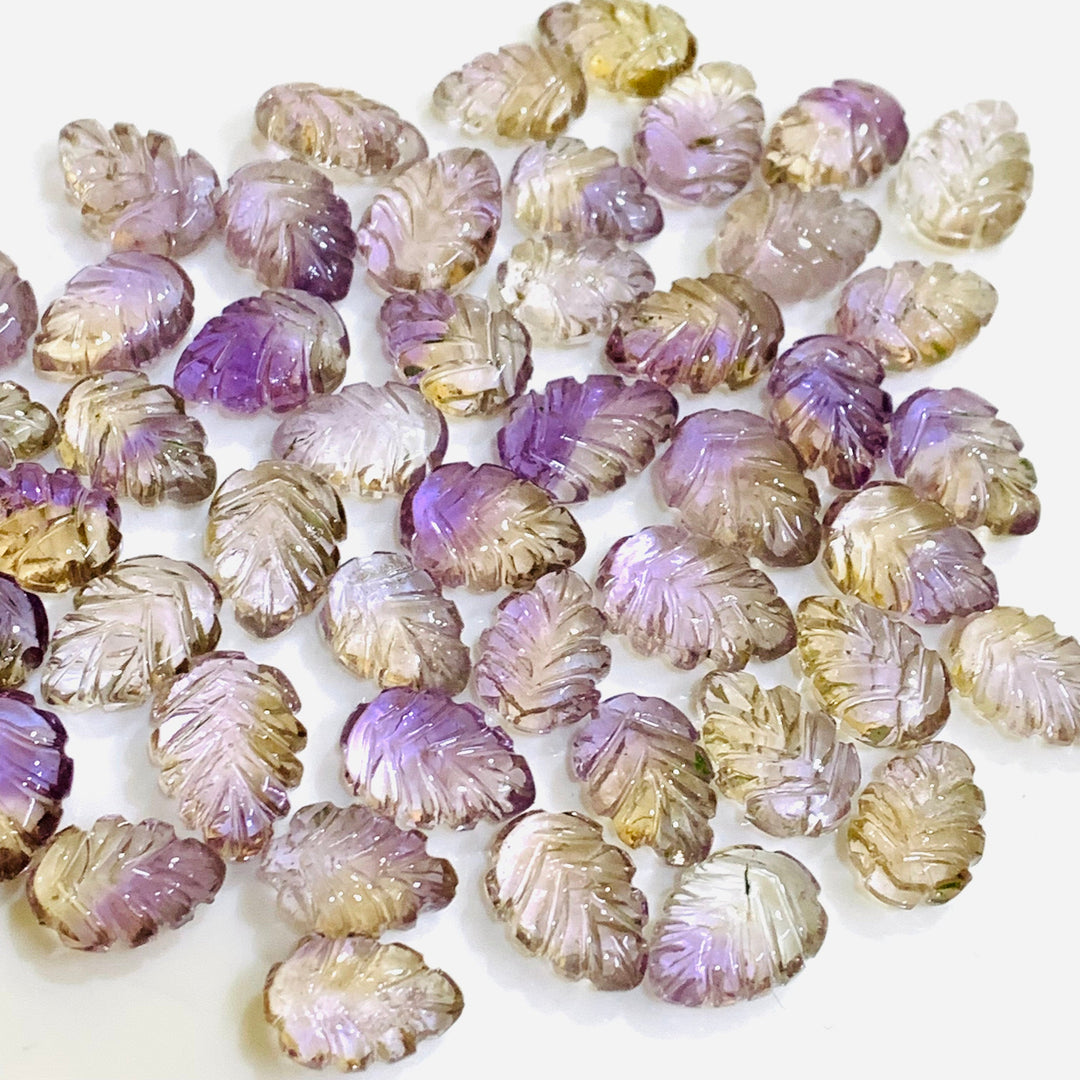 AAA Quality 100% Natural Ametrine Leaf Shape Briolettes Carving Gemstone, Leaf Shape Carved Gemstone, Gemstone For Jewellery 10-13 mm
