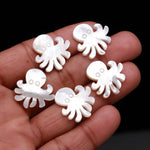 Load image into Gallery viewer, Hand Carved Mother of Pearl Octopus Charm, AAA Gemstone (20 MM, 1 Pc)