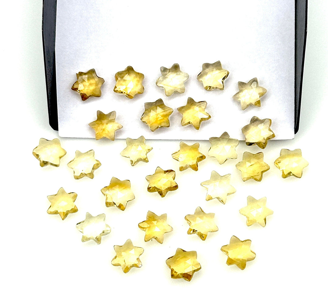 Natural Citrine Little Stars, Citrine Gemstone Star Shape Beads, 6 MM Star Shape Gemstone for Jewlery, 6 Sides Carving Star Beads