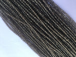 Load image into Gallery viewer, smoky quartz faceted beads, 12" strand, faceted beads strand, smoky faceted beads, tiny beads smoky gemstone, 2mm