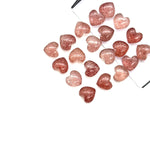 Load image into Gallery viewer, Smooth Pink Strawberry Quartz Heart Shape Beads, AAA Pink Quartz Heart Shape Briolette's, Hand Carved Gemstones, Jewelry Making Beads 8 MM